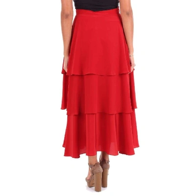 Shop Stella Mccartney Women's Red Silk Skirt