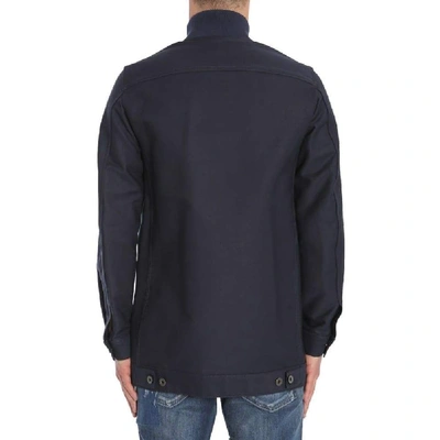 Shop Diesel Black Gold Men's Blue Cotton Outerwear Jacket