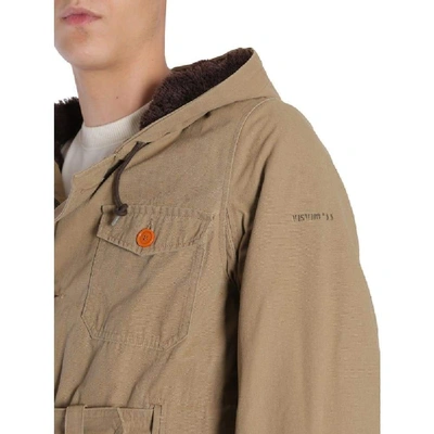 Shop Visvim Men's Green Cotton Trench Coat