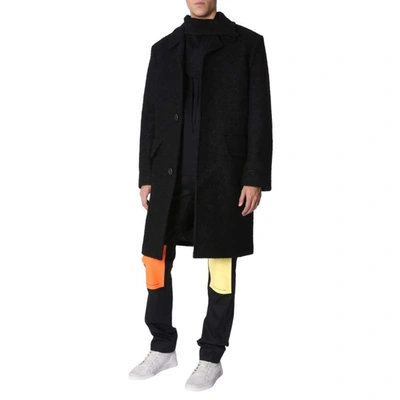 Shop Raf Simons Men's Black Wool Coat