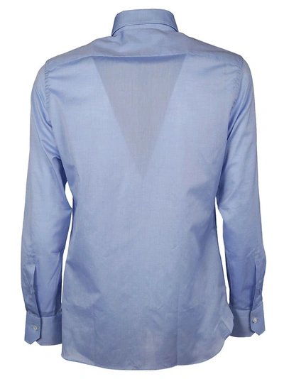 Shop Z Zegna Men's Light Blue Cotton Shirt