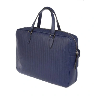 Shop Zanellato Men's Blue Leather Briefcase