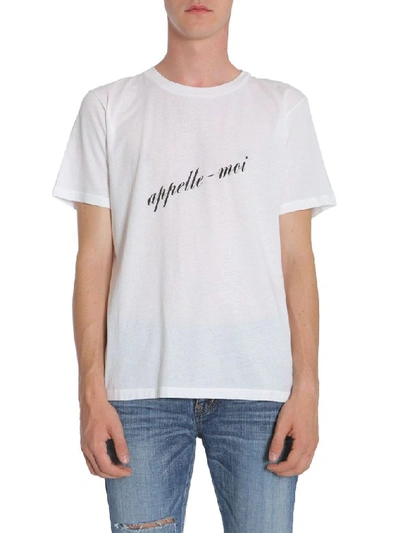 Shop Saint Laurent Men's White Cotton T-shirt