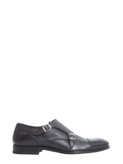 Shop Henderson Men's Black Leather Monk Strap Shoes