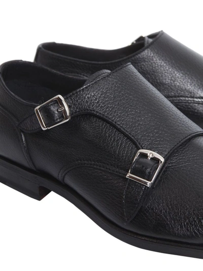Shop Henderson Men's Black Leather Monk Strap Shoes