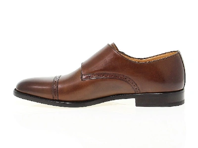 Shop Fabi Men's Brown Leather Monk Strap Shoes