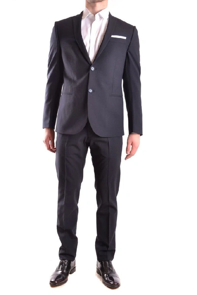 Shop Daniele Alessandrini Men's Blue Wool Suit