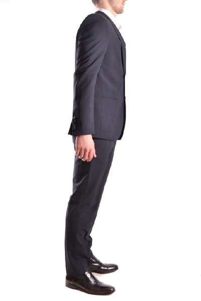 Shop Daniele Alessandrini Men's Blue Wool Suit