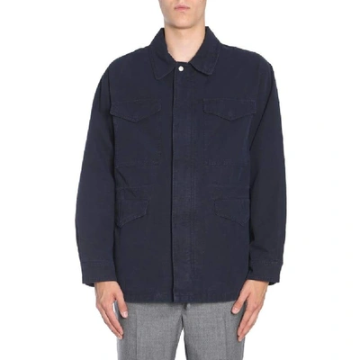 Shop Ami Alexandre Mattiussi Men's Blue Cotton Jacket