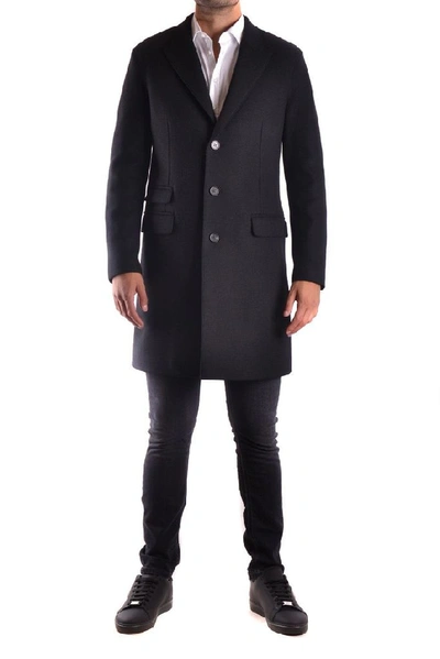 Shop Neil Barrett Men's Black Wool Coat