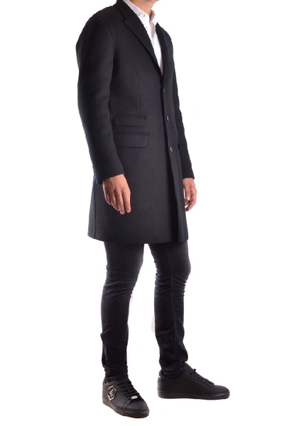 Shop Neil Barrett Men's Black Wool Coat