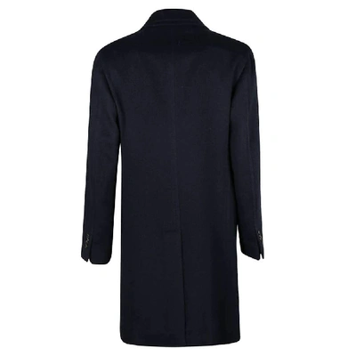 Shop Boglioli Men's Blue Wool Coat