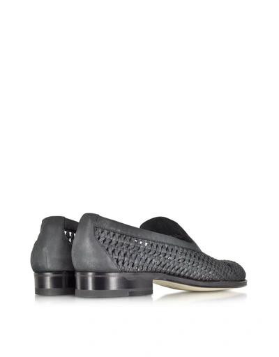 Shop A.testoni Men's Black Leather Loafers
