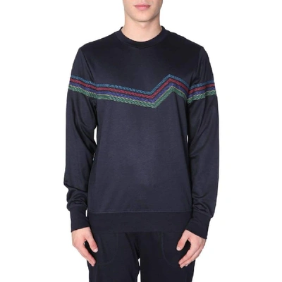 Shop Ps By Paul Smith Men's Blue Cotton Sweatshirt