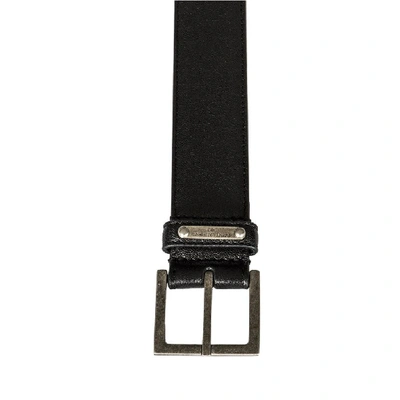 Shop Saint Laurent Men's Black Leather Belt