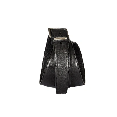 Shop Saint Laurent Men's Black Leather Belt