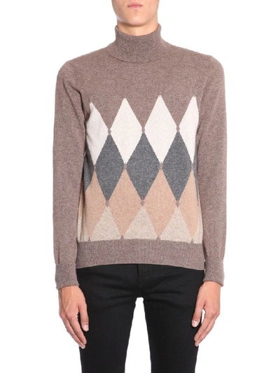 Shop Ballantyne Men's Beige Cashmere Sweater