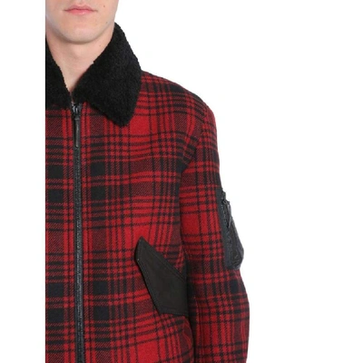 Shop Tommy Hilfiger Men's Red Wool Outerwear Jacket