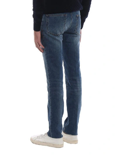Shop Fay Men's Blue Cotton Jeans