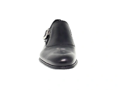 Shop Cesare Paciotti Men's Black Leather Monk Strap Shoes