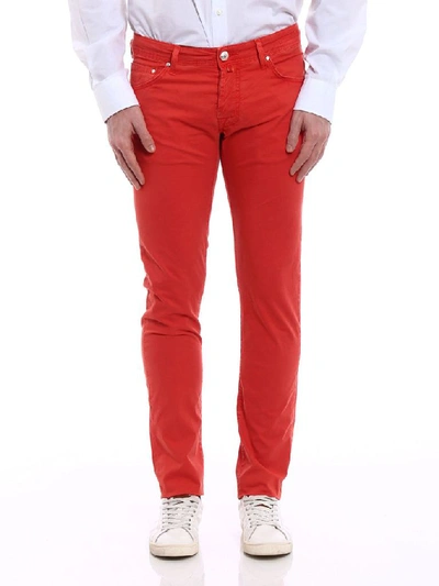 Shop Jacob Cohen Men's Red Cotton Pants