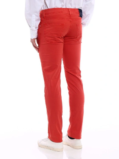 Shop Jacob Cohen Men's Red Cotton Pants