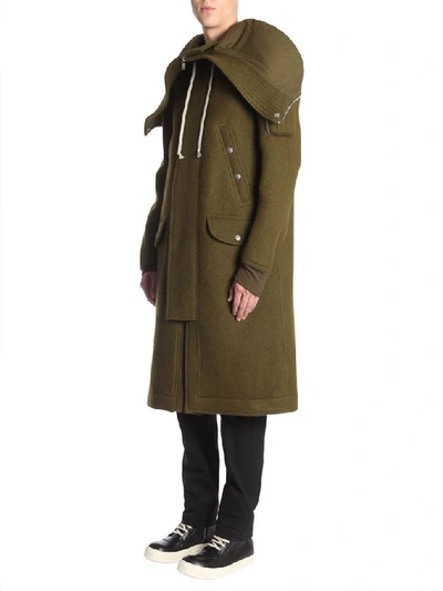 Shop Rick Owens Men's Green Wool Coat