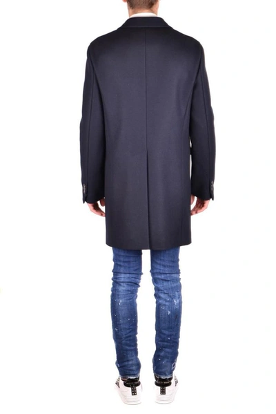 Shop Dsquared2 Men's Blue Wool Coat