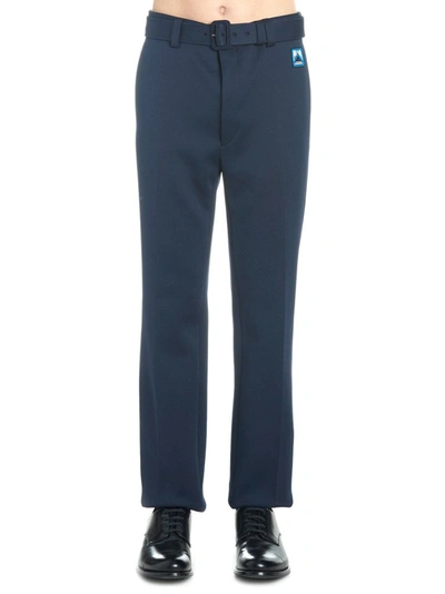 Shop Prada Men's Blue Polyester Pants