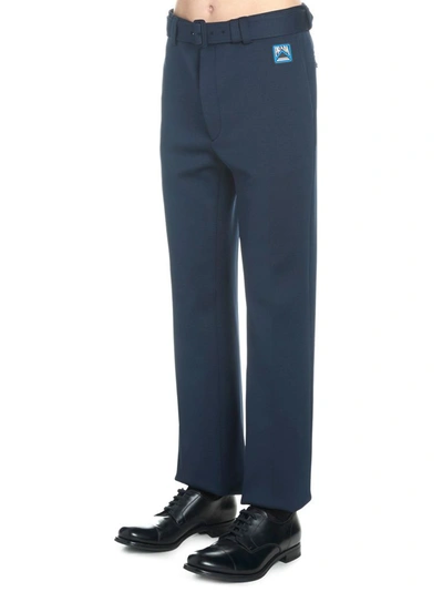 Shop Prada Men's Blue Polyester Pants