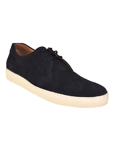 Shop Tod's Men's Blue Suede Lace-up Shoes