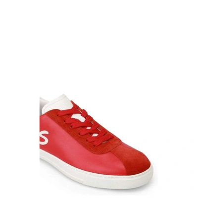 Shop Tod's Men's Red Leather Sneakers