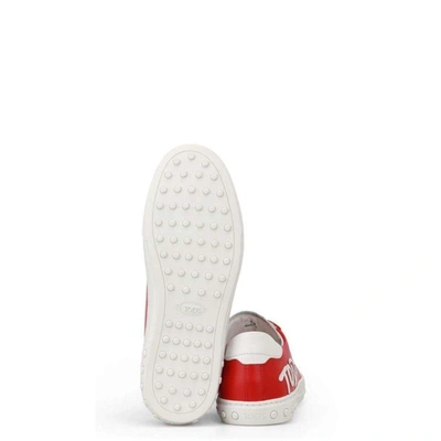 Shop Tod's Men's Red Leather Sneakers