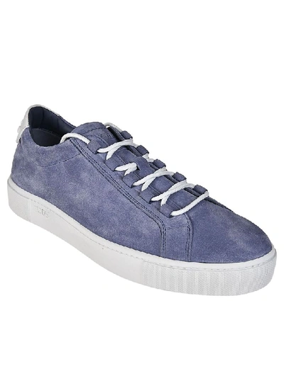 Shop Tod's Men's Light Blue Leather Sneakers