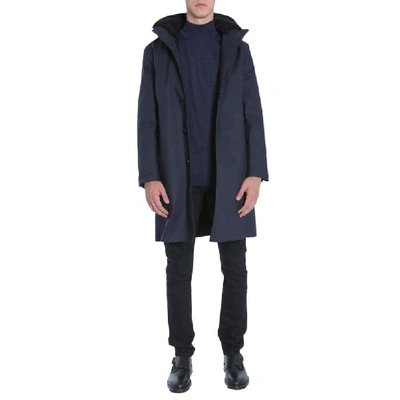 Shop Mackintosh Men's Blue Wool Coat