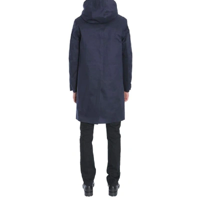 Shop Mackintosh Men's Blue Wool Coat
