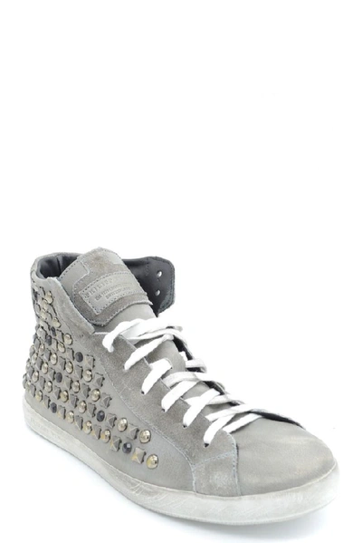 Shop Philipp Plein Men's Grey Leather Sneakers