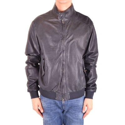 Shop Altea Men's Black Leather Outerwear Jacket