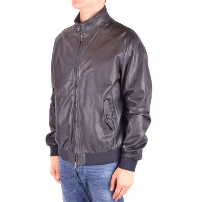 Shop Altea Men's Black Leather Outerwear Jacket