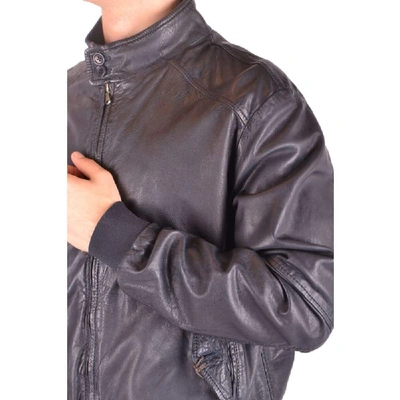 Shop Altea Men's Black Leather Outerwear Jacket