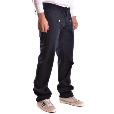 Shop Dirk Bikkembergs Men's Blue Cotton Pants