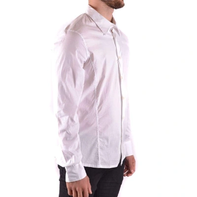 Shop Bikkembergs Men's White Cotton Shirt