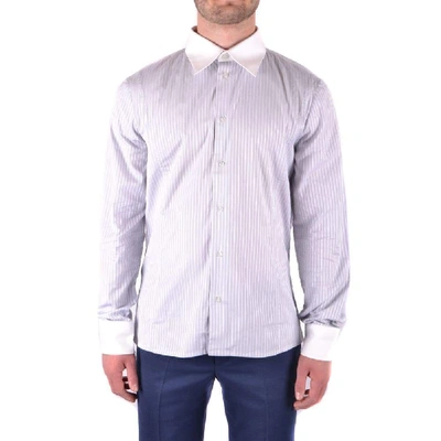 Shop Bikkembergs Men's Light Blue Cotton Shirt