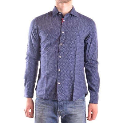 Shop Altea Men's Blue Cotton Shirt