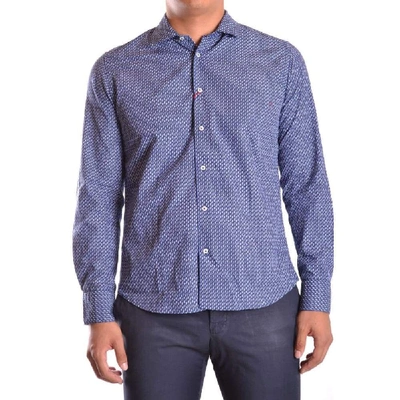 Shop Altea Men's Blue Cotton Shirt