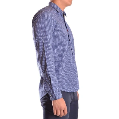 Shop Altea Men's Blue Cotton Shirt