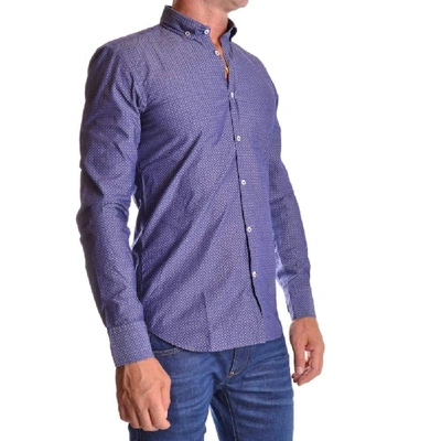 Shop Manuel Ritz Men's Blue Cotton Shirt