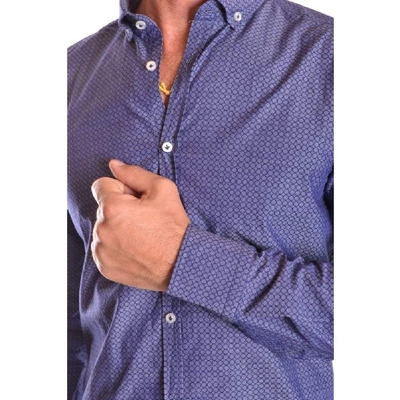 Shop Manuel Ritz Men's Blue Cotton Shirt