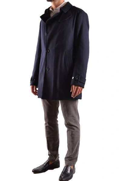 Shop Allegri Men's Blue Wool Coat