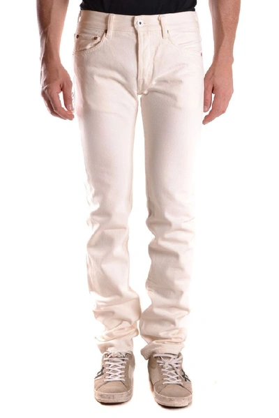 Shop Evisu Men's White Cotton Jeans